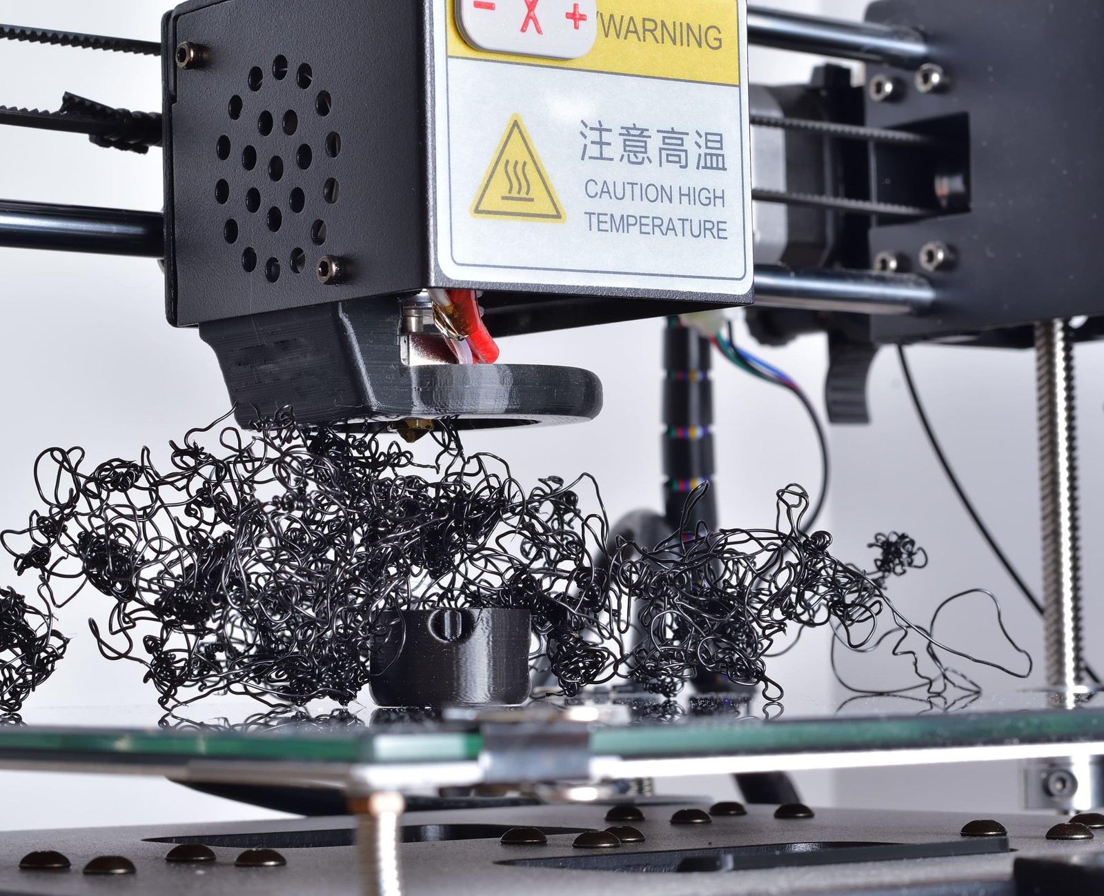 Impression FDM ratée, un enchevêtrement de filament